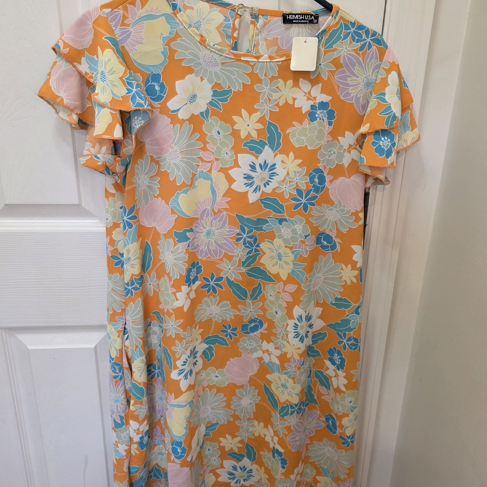 HEIMISH USA Orange Floral Dress